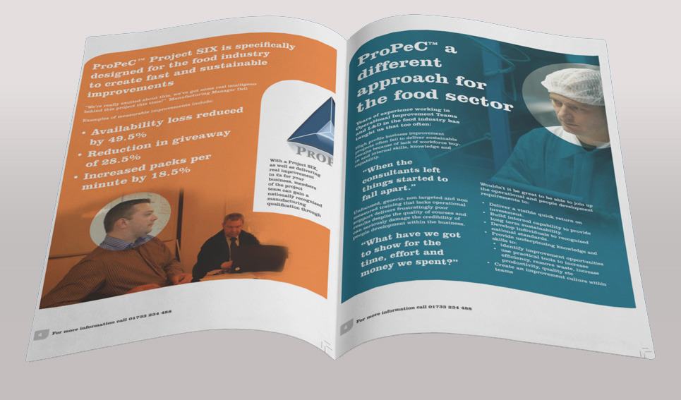 centre spread of corporate brochure