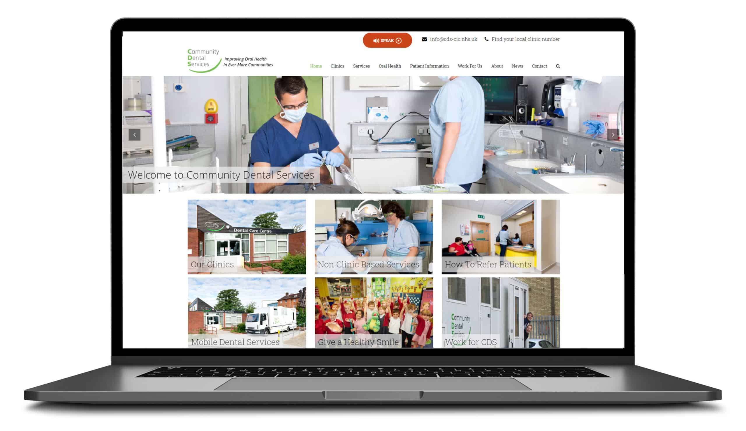 community dental services website design blue dolphin