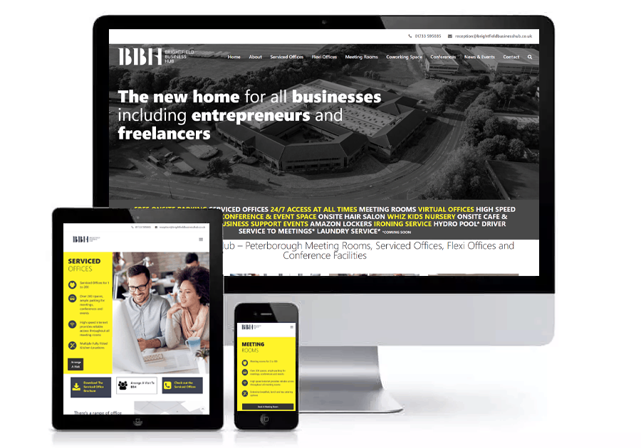 Brightfield Business Hub website design Blue Dolphin