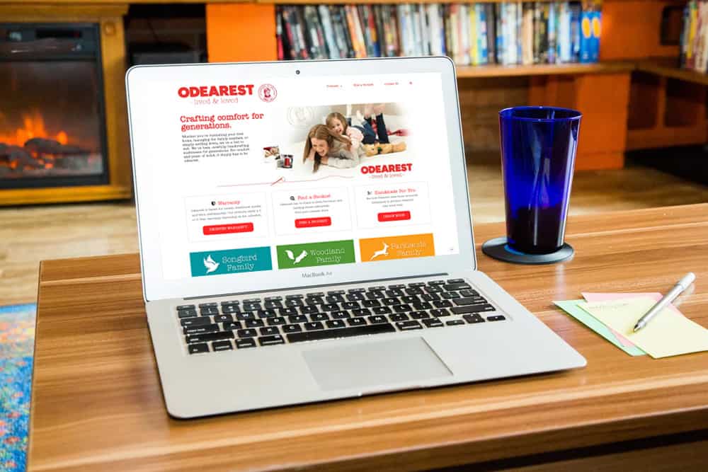 odearest.ie website on laptop web design blue dolphin website design